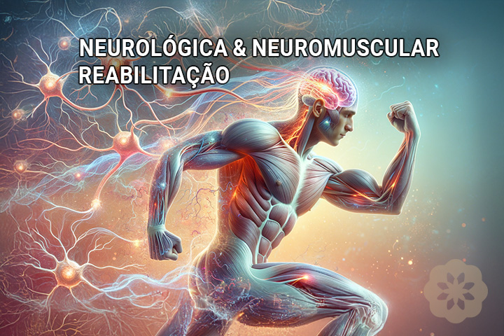 "Ilustração da integração entre o sistema nervoso e muscular, reabilitação neurológica e neuromuscular na clinica almaa."